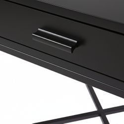 Nessa 1 Drawer Bedside Table - All Black