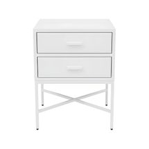 Nessa 2 Drawer Bedside Table - All White