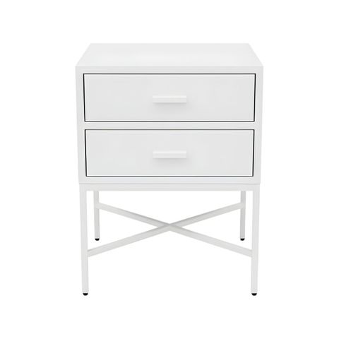 Nessa 2 Drawer Bedside Table - All White