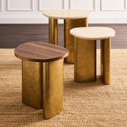 Audrey Large Side Table - Travertine