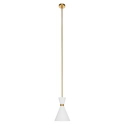 Oslo Pendant - White w Brass