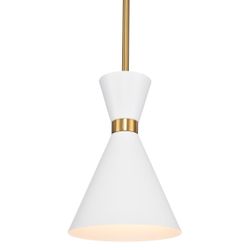 Oslo Pendant - White w Brass