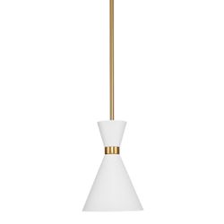 Oslo Pendant - White w Brass