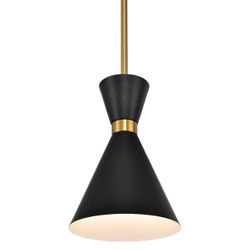Oslo Pendant - Black w Brass