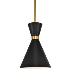 Oslo Pendant - Black w Brass