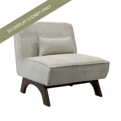 Tresco Slipper Chair - Grey Chenille - OUTLET NSW