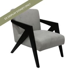 Rovello Arm Chair - Grey Chenille - OUTLET NSW