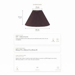 Anya Pleated Empire Shade - Small Espresso