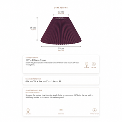 Anya Pleated Empire Shade - Small Plum