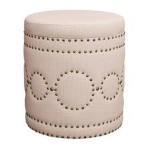 Bradshaw Round Storage Stool - Fawn Linen