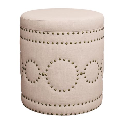 Bradshaw Round Storage Stool - Fawn Linen