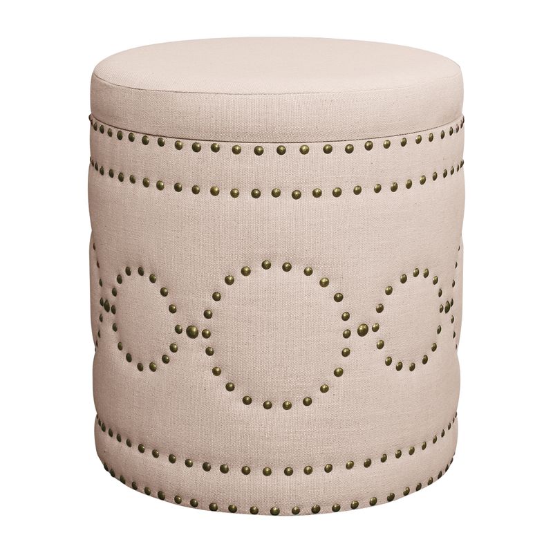 Bradshaw Round Storage Stool - Fawn Linen
