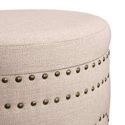 Bradshaw Round Storage Stool - Fawn Linen