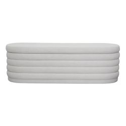 Demi Storage Bench Ottoman - Ecru Linen