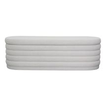 Demi Storage Bench Ottoman - Ecru Linen
