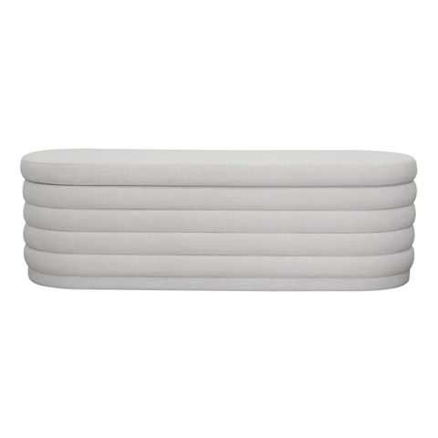 Demi Storage Bench Ottoman - Ecru Linen