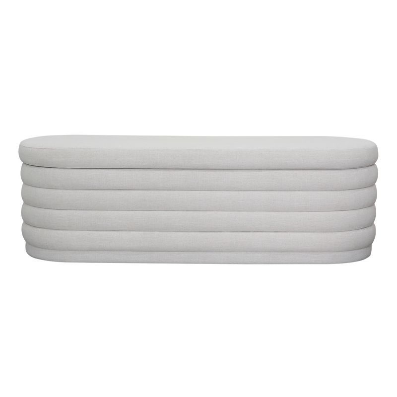 Demi Storage Bench Ottoman - Ecru Linen