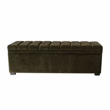 Soho Storage Bench Ottoman - Olive Velvet
