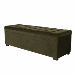 Soho Storage Bench Ottoman - Olive Velvet