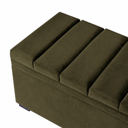 Soho Storage Bench Ottoman - Olive Velvet
