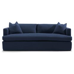 Birkshire 3 Seater Slip Cover Sofa - Navy Linen - OUTLET NSW