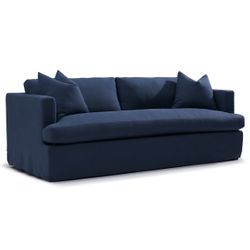 Birkshire 3 Seater Slip Cover Sofa - Navy Linen - OUTLET NSW