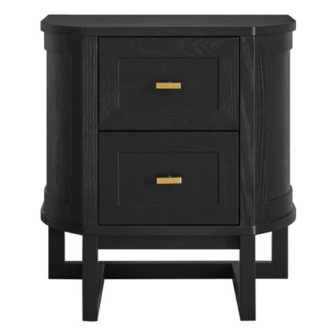 Theodore 55x50cm Bedside Table - Black
