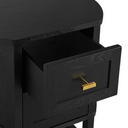 Theodore 55x50cm Bedside Table - Black