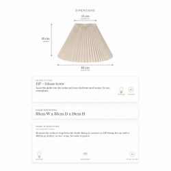 Anya Pleated Empire Shade - Small Off White  - Bulk Buy Qty 5