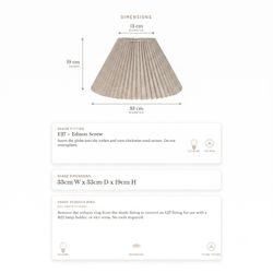 Anya Pleated Empire Shade - Small Natural - Bulk Buy Qty 5