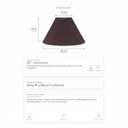 Anya Pleated Empire Shade - Small Espresso  - Bulk Buy Qty 5