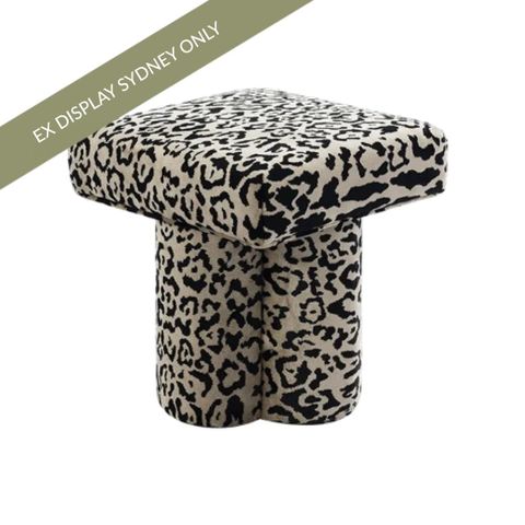 Ace Stool - Leopard Chenille - OUTLET NSW