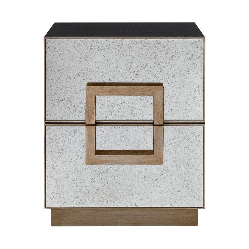 Mira 50x60cm Mirrored Bedside Table - Antique Gold