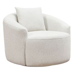 Kira Swivel Arm Chair - Speckle Ecru