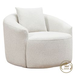 Kira Swivel Arm Chair - Speckle Ecru