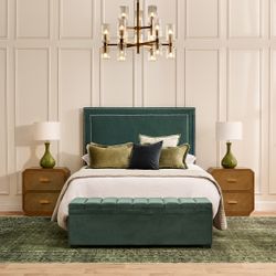 Manhattan 160x150cm Queen Bedhead - Teal Velvet - OUTLET NSW