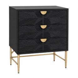 Beatrice 80cm 3 Drawer Chest - Black - OUTLET NSW