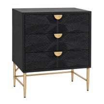 Beatrice 80cm 3 Drawer Chest - Black - OUTLET NSW