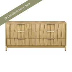 Ari 160cm 6 Drawer Chest - Antique Gold - OUTLET NSW