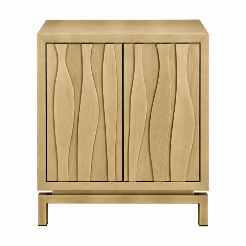 Ari 60x65cm Bedside Table - Antique Gold - OUTLET NSW