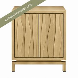 Ari 60x65cm Bedside Table - Antique Gold - OUTLET NSW