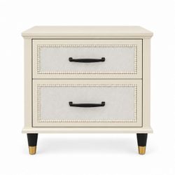 Lincoln 50x50cm Bedside Table - Off White - OUTLET NSW