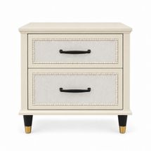 Lincoln 50x50cm Bedside Table - Off White - OUTLET NSW