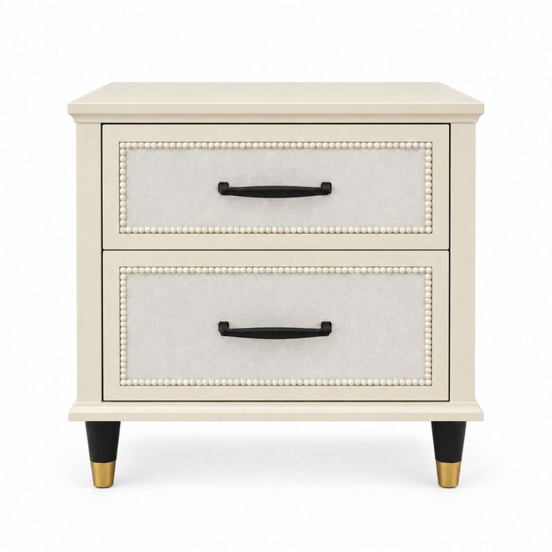 Lincoln 50x50cm Bedside Table - Off White - OUTLET NSW