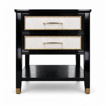 Lincoln 50x50cm Bedside Table with Shelf - Black - OUTLET NSW