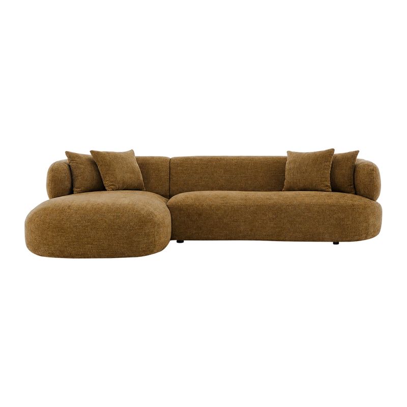 Greenwich Modular 3 Seater Sofa w Left Chaise - Chestnut