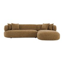 Greenwich Modular 3 Seater Sofa w Right Chaise - Chestnut