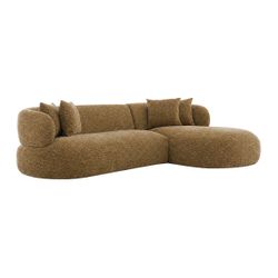 Greenwich Modular 3 Seater Sofa w Right Chaise - Chestnut