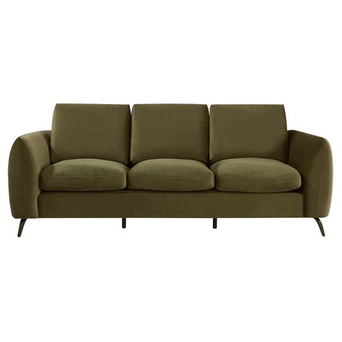 Mosman 3 Seater Sofa - Olive Velvet