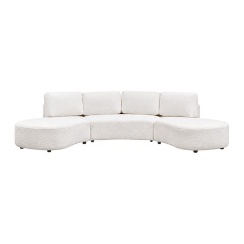 Oriel Modular 5 Seater Sofa - White Chenille